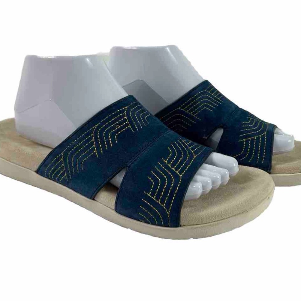 Spenco Twilight Ellie Women's Suede Leather Orthotic Slide Sandal Blue 9.5 EUC - Picture 14 of 14